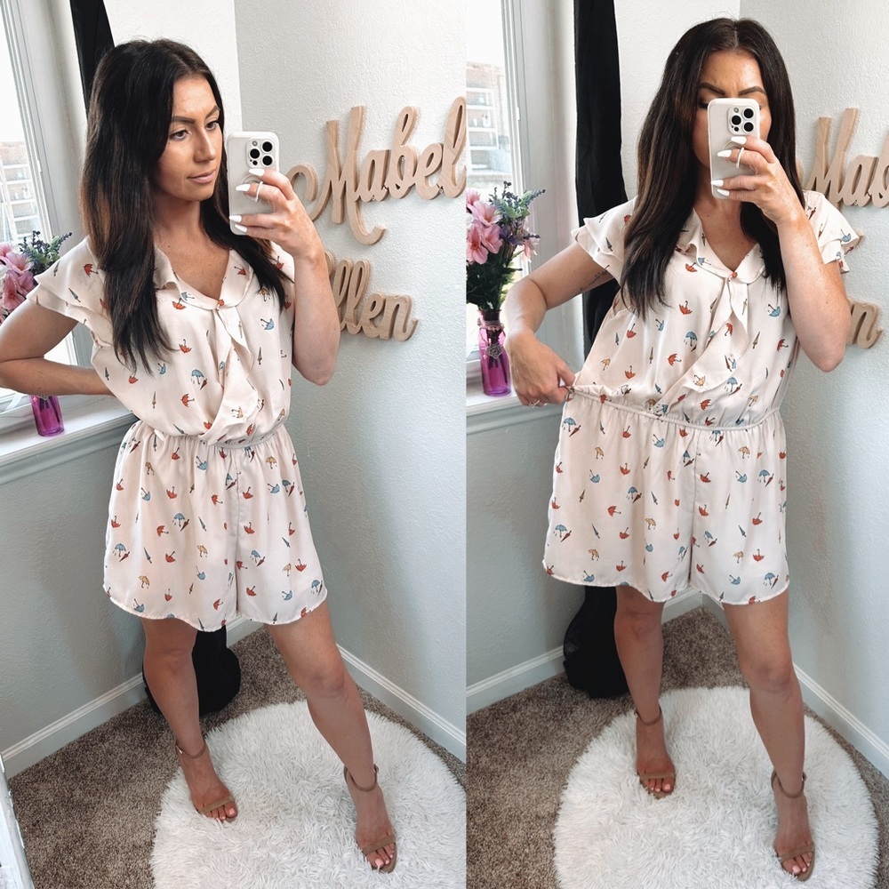 Blashe light pink ruffle umbrella romper size 1X